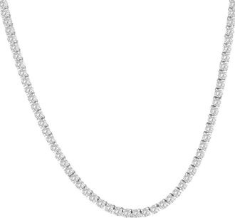 Pompeii3 23 Ct TW Round Cut lab Grown Diamond Tennis Necklace 14K White Gold 18