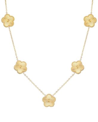 Adornia Adornia 14K Plated 5-Leaf Clover Station Necklace