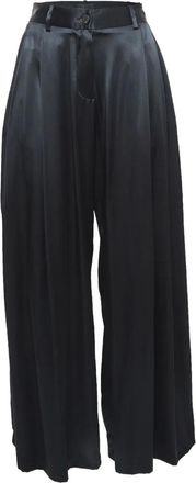 Nili Lotan Pantaloni a palazzo con pieghe - Nero