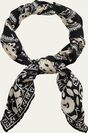 Ralph Lauren Purple Label Mens Cashmere and Silk Paisley Neckerchief