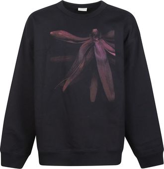 Dries Van Noten Navy Blue Graphic Sweatshirt