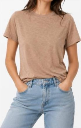 Stateside Supima Slub Short Sleeve Crew Tee In Almond