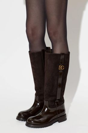 Dolce & Gabbana Suede Boots, Womens, Brown