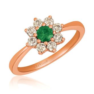 Le Vian Ladies Costa Smeralda Emeralds Rings set in 14K Strawberry Gold