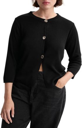 Mango Front Button Cardigan in Black at Nordstrom, Size X-Small