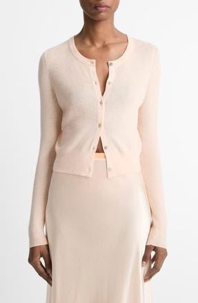 Vince Cashmere & Silk Rib Cardigan in Rose Nectar at Nordstrom Rack, Size Large