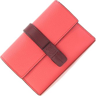 Loewe Bordeaux Pink Red Color Leather Wallet (Tri-Fold) (Pre-Owned)