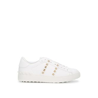 Valentino Garavani Mens Rockstud Untitled Sneakers - White Leather - Size 40.5 EU/IT