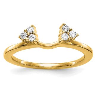 Diamond2Deal 14k Gold Lab Grown Diamond Wedding Band Ring 0.12Ct Clarity- VS Color- G-H