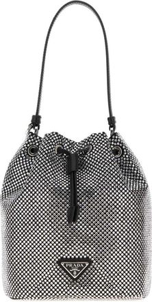 Prada Silver Crystal Bucket Bag