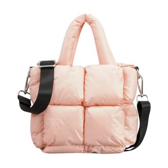 Generic Ladies Small Quilted Bag Winter Soft Quilted Shoulder Bag Down Shoulder Bag Ladies Handbag Men Shoulder Bags (Pink, One Size)