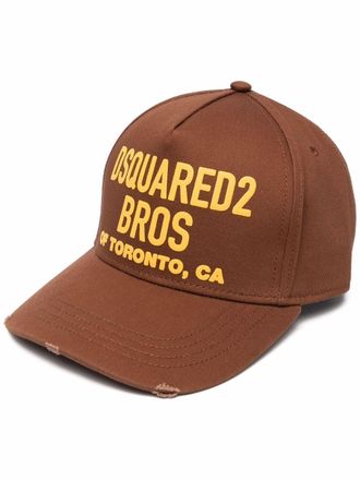 Dsquared2 Cappello da baseball con stampa - Marrone