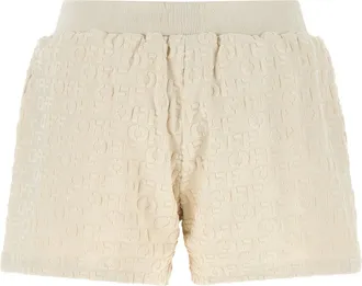 Off-white Embossed Logo Terry Bermuda Shorts - Beige