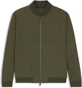 BOSS Slim-fit jacket in micro-patterned stretch fabric