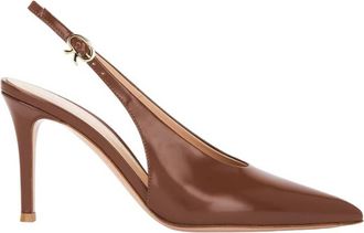 Gianvito Rossi Robbie Slingback Leather Pumps, Brand Size 37 ( US Size 7 )