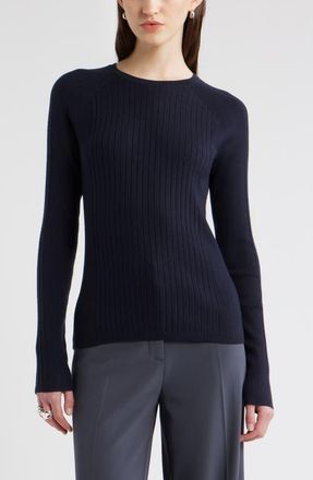 Nordstrom Rib Wool Blend Sweater in Navy Night at Nordstrom, Size Xx-Large