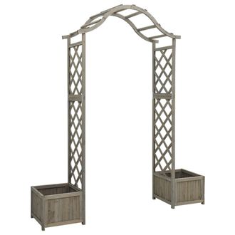 Berkfield Home Garden Pergola with Planter Grey Solid Firwood