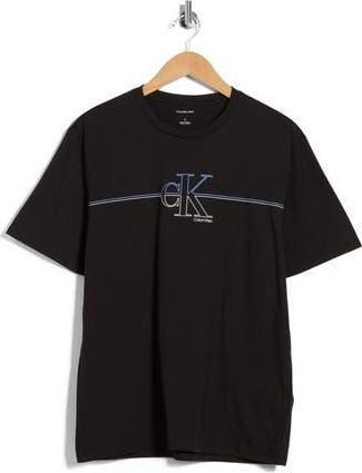Calvin Klein Logo Line Graphic T-Shirt in Black at Nordstrom Rack, Size Xx-Large
