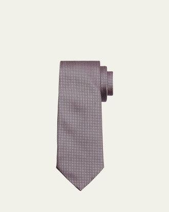Ermenegildo Zegna Mens Micro-Neat Silk Tie