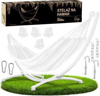 OEM Struttura Per Amaca, Supporto Da Giardino In Metallo Per Due Persone, Per Amaca Fino A 250 Kg, Bianca, Gogarden