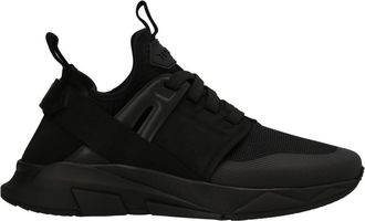 Tom Ford Black Solid Lace Up Sneakers