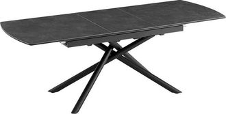 Global Interiors Ausziehbarer Designer Esstisch Mikado aus Keramik, 180-230 x 90 cm - dunkle Marmoroptik