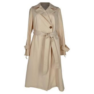 Jil Sander Belted Trench Coat in Beige Cotton
