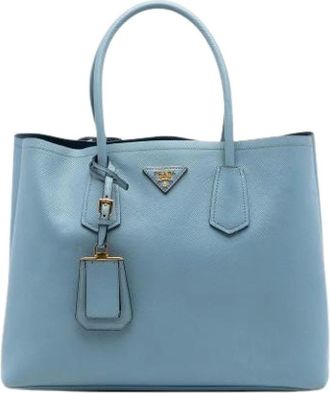 Prada Pre-owned Tote Bags, female, Blue, Size: ONE SIZE Pre-owned Satchel