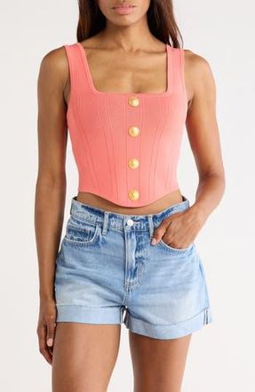 L'agence Saga Square Neck Tank in Coral Rose/Gold at Nordstrom Rack, Size Xx-Large