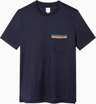 Paul Smith Mens Paul Smith Stripe Pocket T-Shirt S2-26 49 DK NAVY - Black - Size: 44