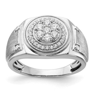 Diamond2Deal 14k White Gold Lab Grown Diamond Wedding Band Ring 1/2Ct Clarity- VS Color- G-H