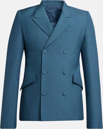 Alexander McQueen Mens Wool Double-Breasted Peak Lapel Sport Coat
