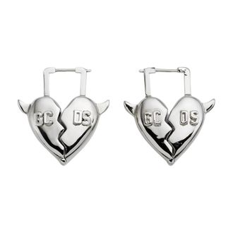 GCDS Oorhangers met gebroken hart - Dames - Oorbellen - Grijs - ONE Size - Accessoires