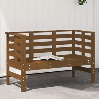 vidaXL Vidaxl - Banco De Jard&iacute;n Madera Maciza Pino Marr&oacute;n Miel 111,5x53x71 Cm