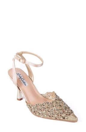 Lady Couture Sabrina Pointed Toe Ankle Strap Pump in Gold at Nordstrom Rack, Size 13