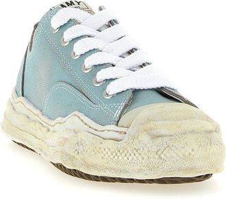 Miharayasuhiro Mens Blue Cowhide Low Top Sneakers