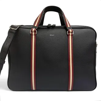 Bally Black Leather Briefcase Shoulder Bag (Pre-Owned)