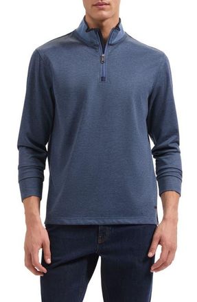 Bugatchi Soft Touch Quarter Zip Pullover in Cobalt at Nordstrom, Size Xx-Large