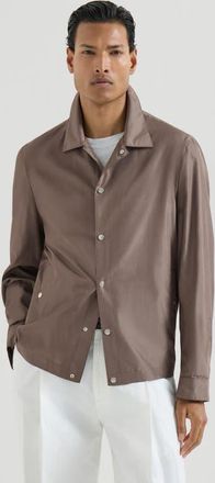 Brunello Cucinelli Silk outerwear jacket in Hazelnut at Nordstrom, Size 50 It