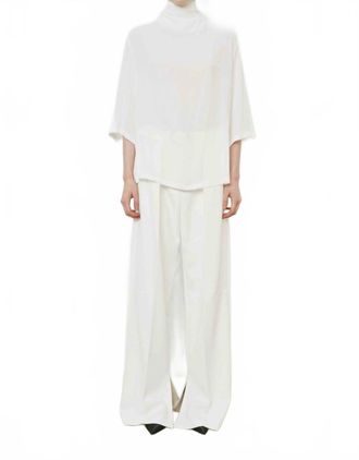 Meimeij Womens Turtleneck Blouse In White