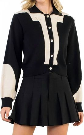 THML Clothing Nora Long Sleeve Cardigan In Black