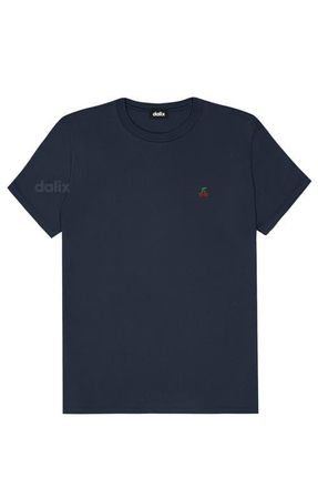 Dalix Womens Lil Cherry Jersey Tee in Navy Blue at Nordstrom, Size Xx-Large