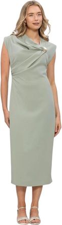 Lina Locchi Ll-Alessandra Jurk - Dames - Casual kleedjes - Groen - M - Polyester - Kleedjes