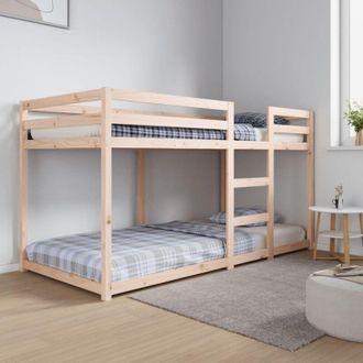 vidaXL Cama Litera Sin Colch&oacute;n Madera Maciza De Pino 90x200 Cm Vidaxl