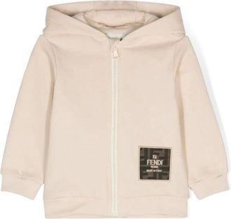 Fendi Kids Sweatshirts, male, Beige, 9 M, Stylish Linen Sweatshirt for Juniors