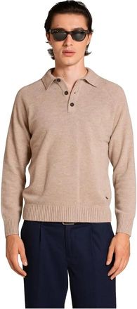 IMPURE Colin Polo Sweater - Heren - Polos - Beige - XL - Wol - Tops