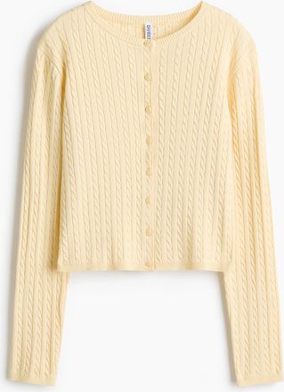 H&M Cardigan in Zopfstrick - Yellow
