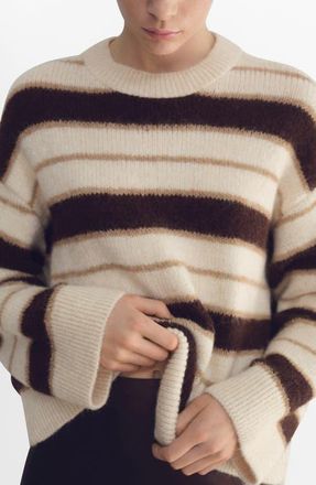 Mango Nuevayol Stripe Sweater in Ecru at Nordstrom, Size X-Small