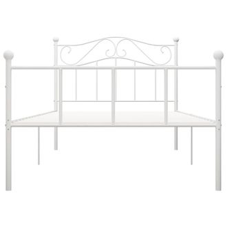 Berkfield Home Elegant Bed Frame White Metal 100x200 cm