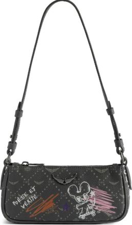 Zadig&Voltaire Z Pocket Monogram Tag Clutch - Dames - Schoudertassen - Grijs - ONE Size - Polyester - Tassen